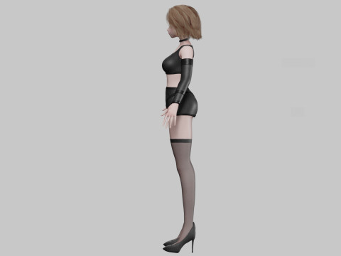 Cartoon anime girl V32993 3D Model