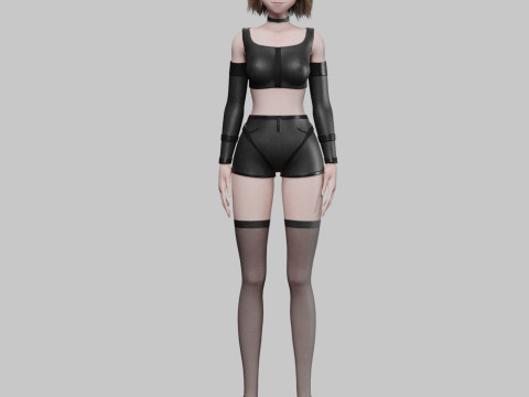 Cartoon anime girl V32993 3D Model