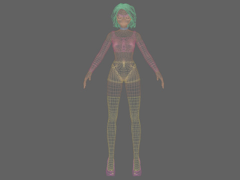 Cartoon anime girl V32993 3D Model