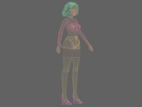 Cartoon anime girl V32993 3D Model