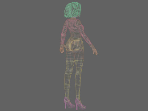 Cartoon anime girl V32993 3D Model