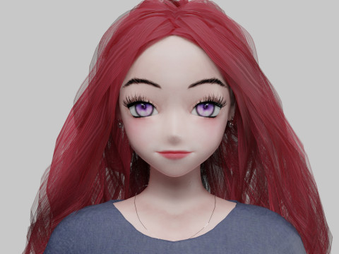 Cartoon cute girl V32995 3Dモデル