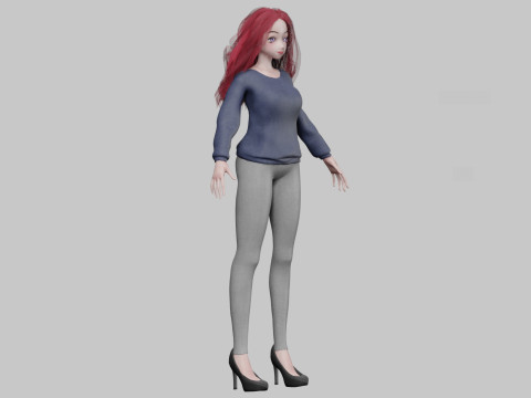 Cartoon cute girl V32995 3Dモデル