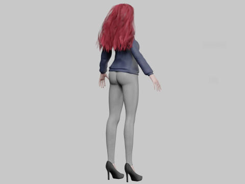 Cartoon cute girl V32995 3Dモデル