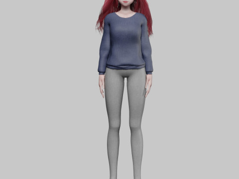 Cartoon cute girl V32995 3Dモデル
