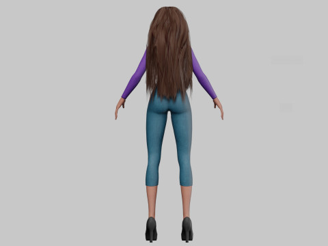 Classic anime girl V32325 Modèle 3D