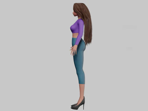 Classic anime girl V32325 3D Model