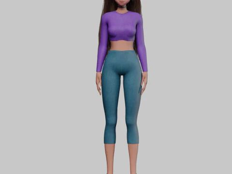 Classic anime girl V32325 3D Model