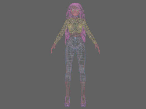 Classic anime girl V32325 Modèle 3D