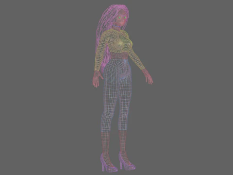 Classic anime girl V32325 3D Model