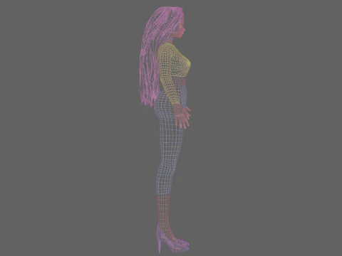Classic anime girl V32325 3D Model