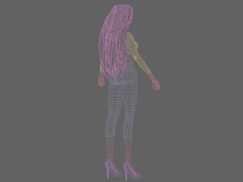 Classic anime girl V32325 3D Model
