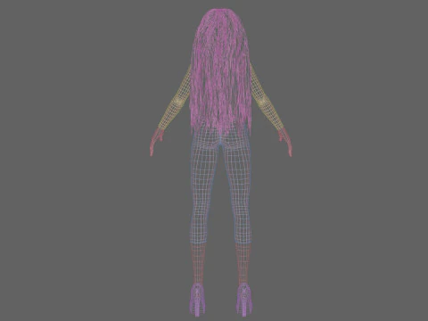 Classic anime girl V32325 3D Model
