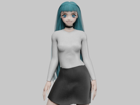 Classic Basic girl V32069 3D Model
