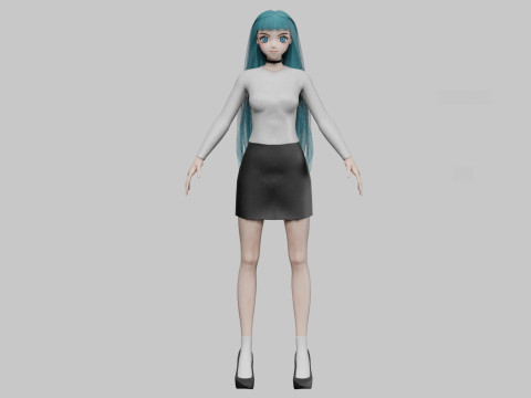 Classic Basic girl V32069 3D-Modell