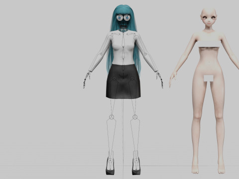 Classic Basic girl V32069 3D-Modell