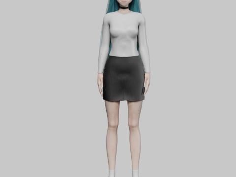 Classic Basic girl V32069 3D-Modell
