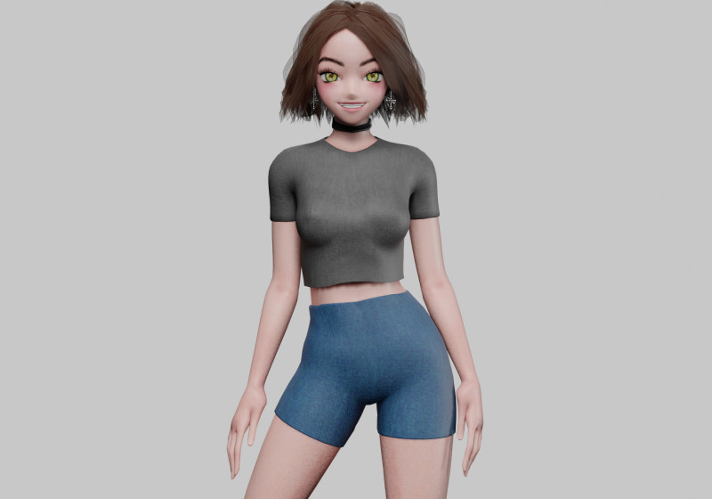 Classic cute girl V31962 Modello 3D .c4d .max .obj .3ds .fbx .stl .blend