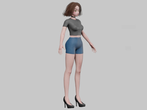 Classic cute girl V31962 Modello 3D