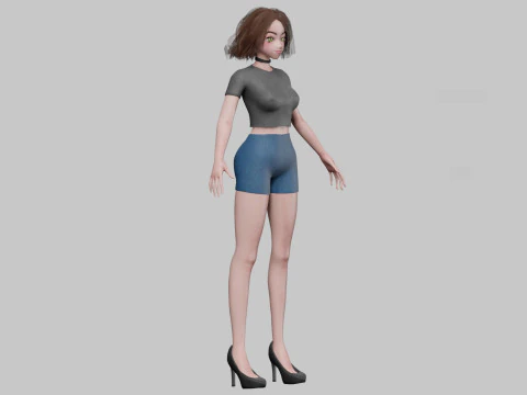 Classic cute girl V31962 3D Model