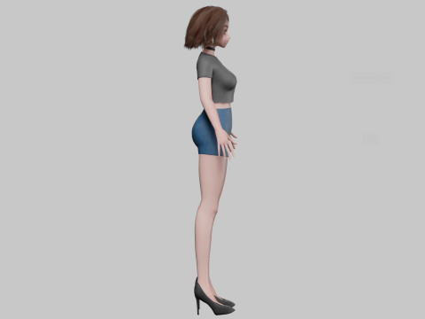 Classic cute girl V31962 Modello 3D