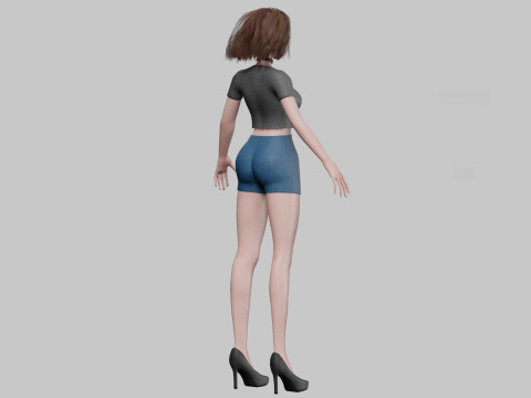 Classic cute girl V31962 Modello 3D