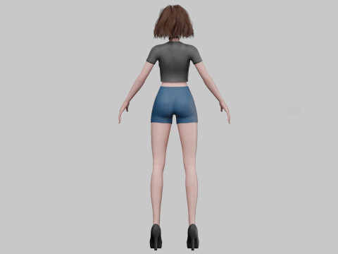 Classic cute girl V31962 Modello 3D