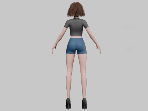 Classic cute girl V31962 3D Model