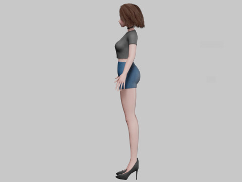 Classic cute girl V31962 Modello 3D