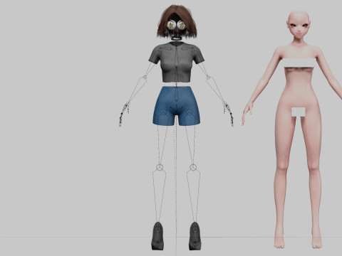 Classic cute girl V31962 Modello 3D