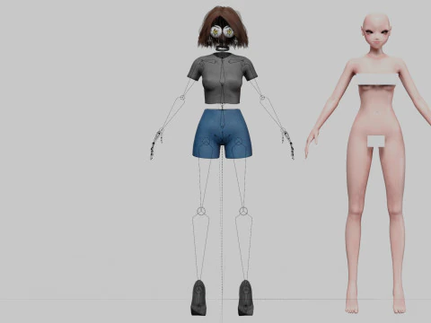 Classic cute girl V31962 3D Model