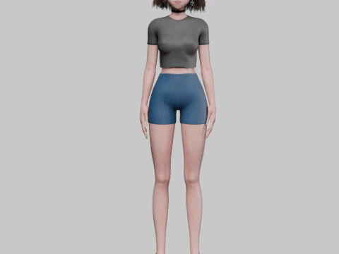 Classic cute girl V31962 3D Model