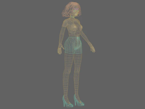 Classic cute girl V31962 3D Model