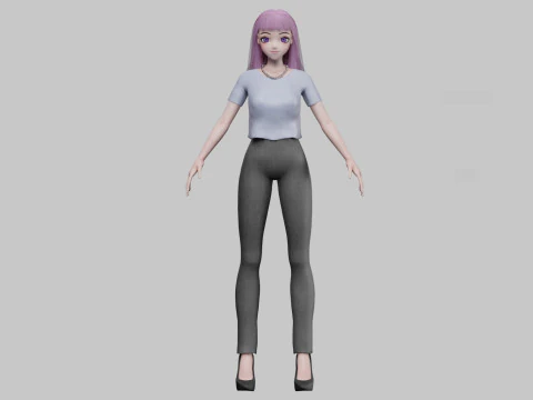 Cool anime girl V28505 3D Model