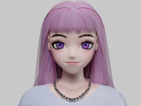 Cool anime girl V28505 3D Model