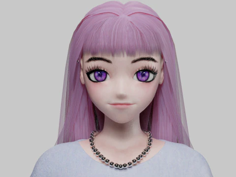Cool anime girl V28505 3D Model