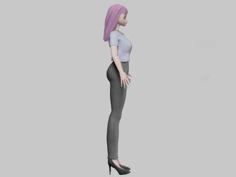 Cool anime girl V28505 3D Model
