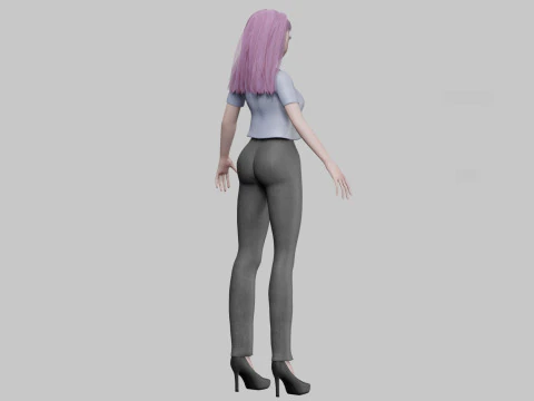 Cool anime girl V28505 3D Model