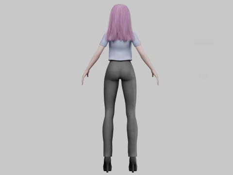 Cool anime girl V28505 3D Model