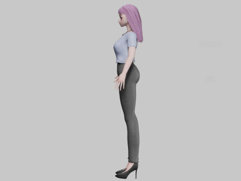 Cool anime girl V28505 3D Model
