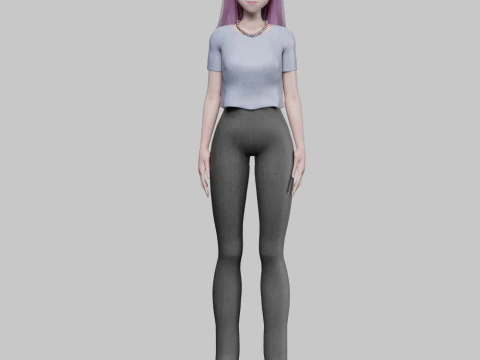 Cool anime girl V28505 3D Model