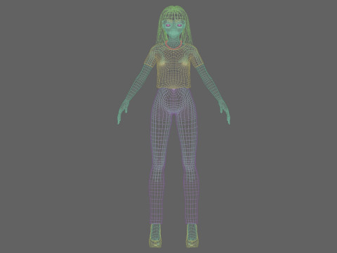 Cool anime girl V28505 3D Model