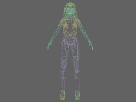 Cool anime girl V28505 3D Model