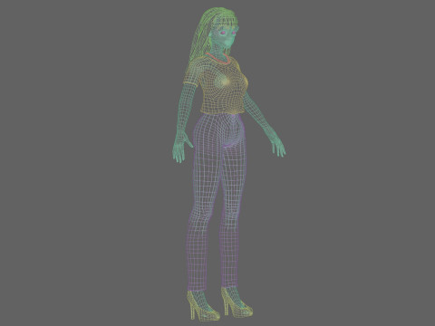 Cool anime girl V28505 3D Model