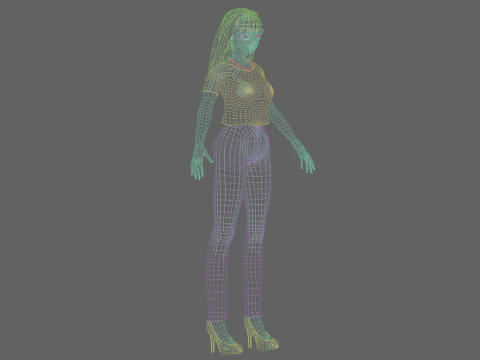 Cool anime girl V28505 3D Model