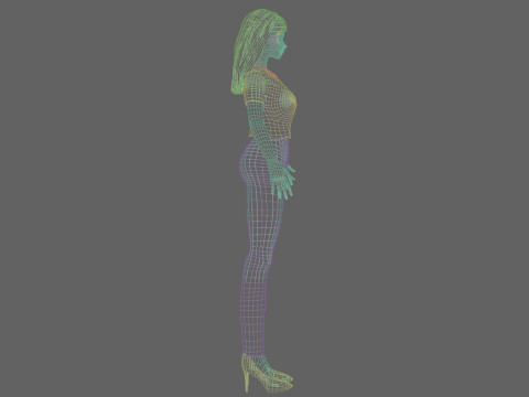 Cool anime girl V28505 3D Model
