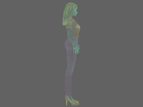 Cool anime girl V28505 3D Model