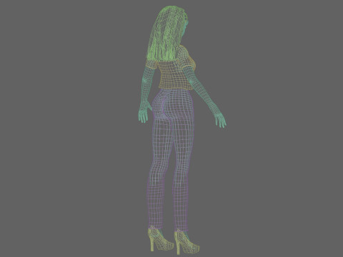 Cool anime girl V28505 3D Model