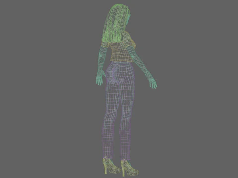 Cool anime girl V28505 3D Model