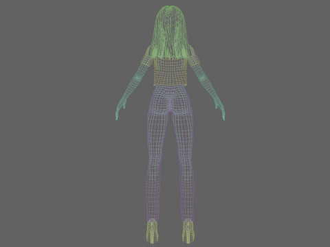 Cool anime girl V28505 3D Model